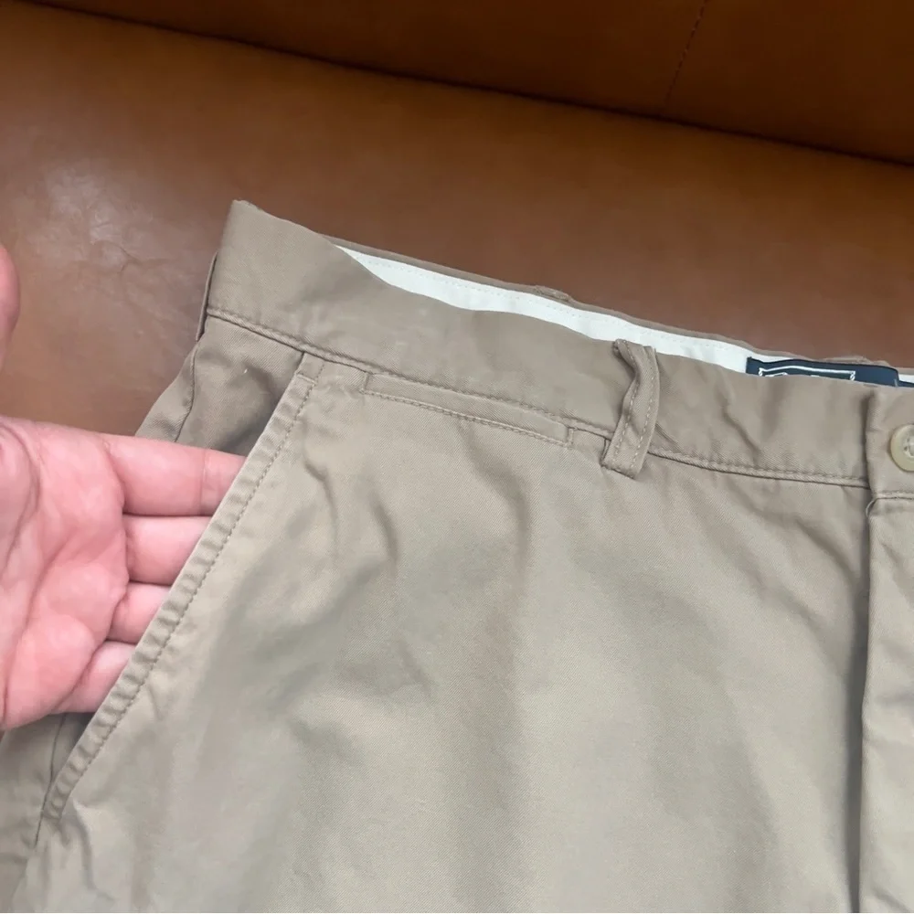 Polo Ralph Lauren Logo Prepster Golf Chino Shorts Tan 36 Cotton Preppy Classic
